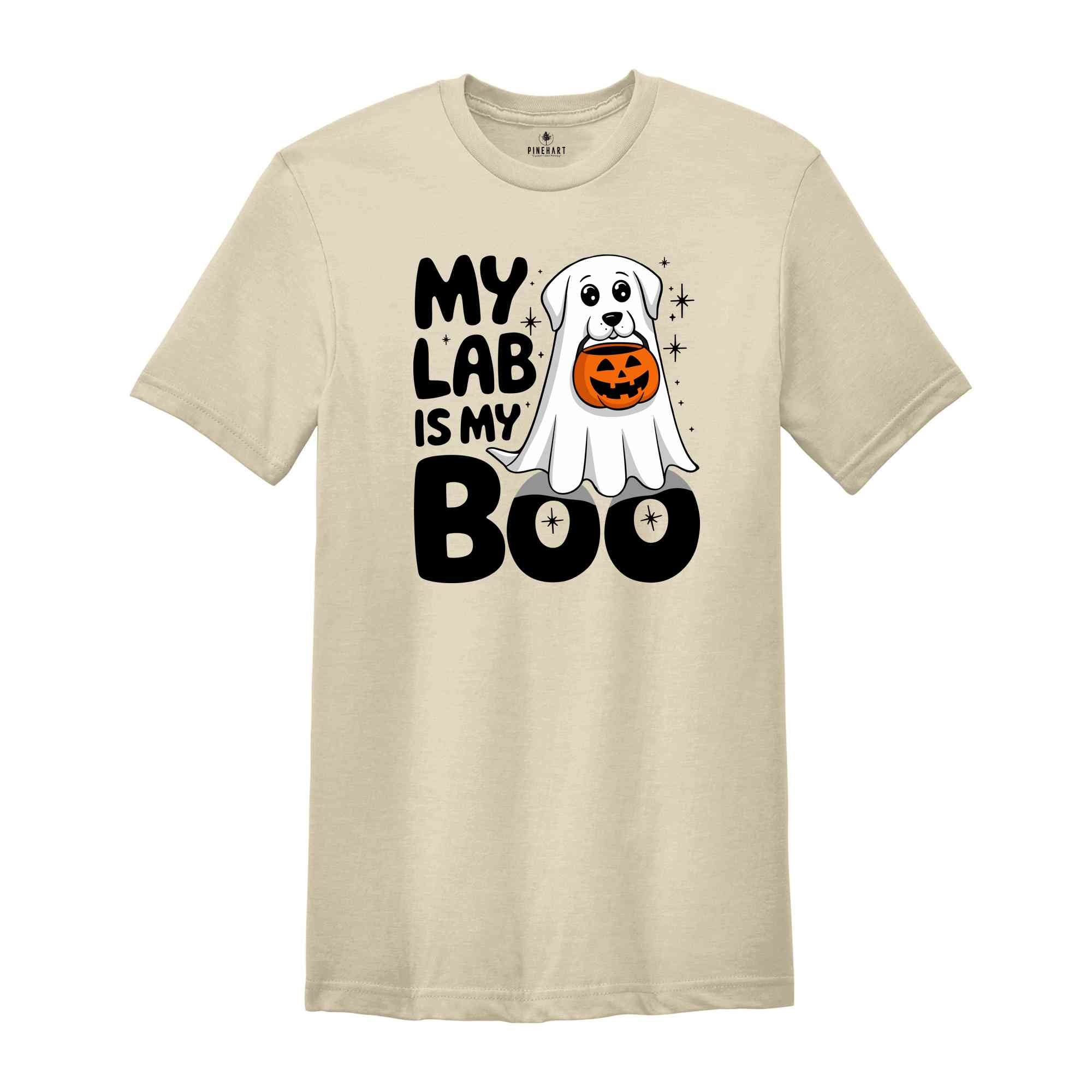 My Lab Is My Boo Shirt, Ghost Dog Halloween Tee, Lab Mom Shirt, Retro Halloween Shirt, Mama Gift for Dog Lover, Dog Mama Shirt