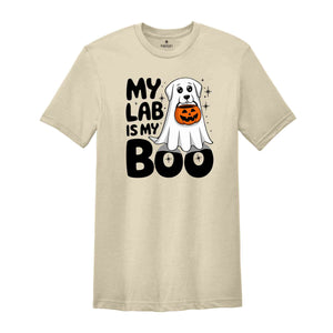 My Lab Is My Boo Shirt, Ghost Dog Halloween Tee, Lab Mom Shirt, Retro Halloween Shirt, Mama Gift for Dog Lover, Dog Mama Shirt