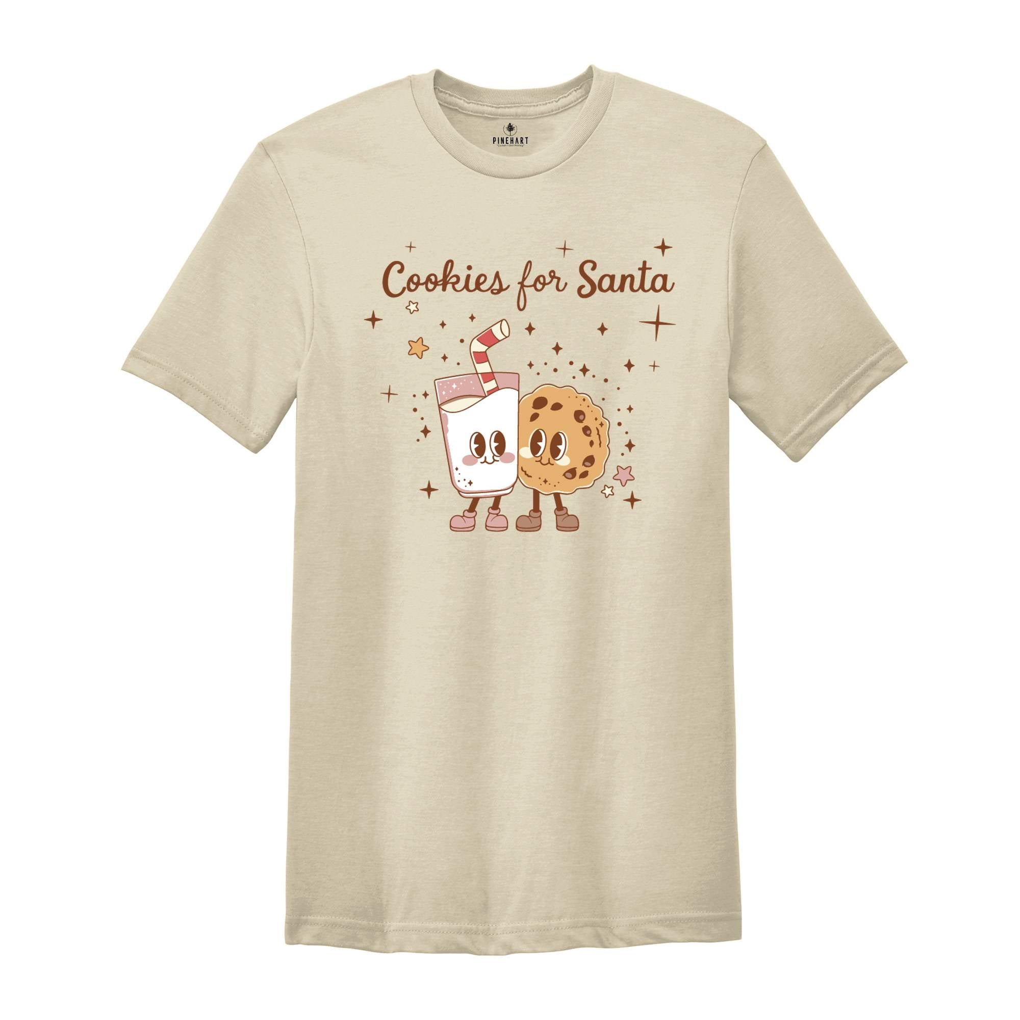 Cookies For Santa Shirt, Christmas Shirt,Vintage Christmas T-shirt, Christmas Tee, Christmas Shirt Gift , Christmas Gifts