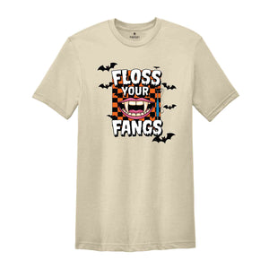 Floss Your Fangs T-Shirt, Dental Halloween Shirt, Funny Dental Shirt, Halloween Gifts For Dentists, Spooky Season Tee