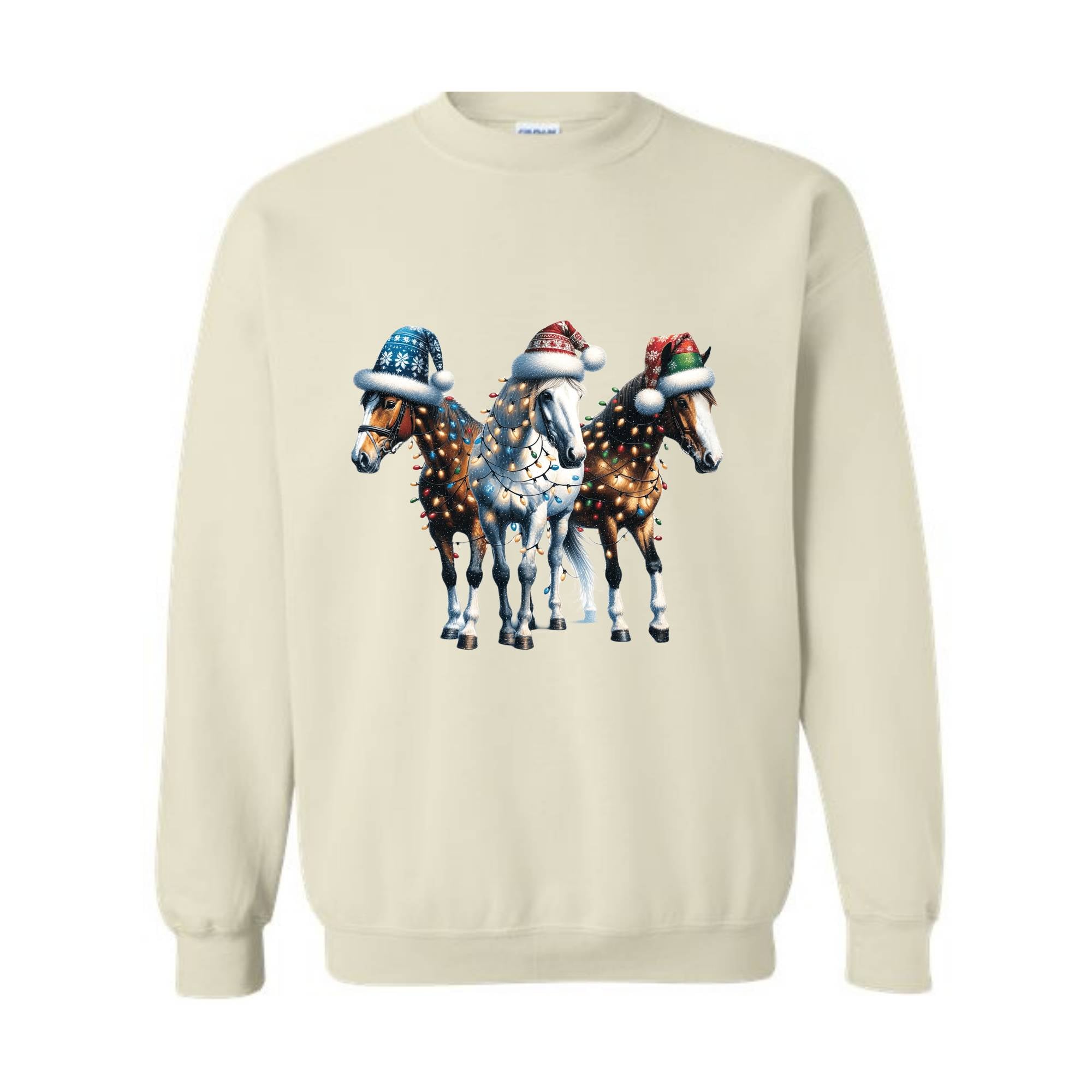 Cute Christmas Horse Sweatshirt, Cowboy Christmas Shirt, Horse Lover Gifts, Funny Christmas Sweat, Farm Christmas Sweatshirt