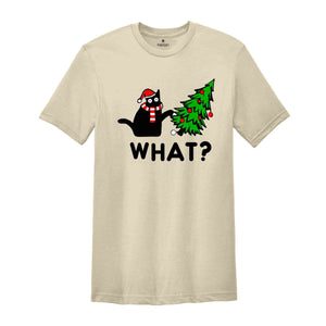 What Shirt, Funny Black Cat Shirt, Christmas Tree Cat What Shirt, Cat Lover Gift, Funny Cat Shirt, Cool Cat, Cat Shirt, What Shirt,