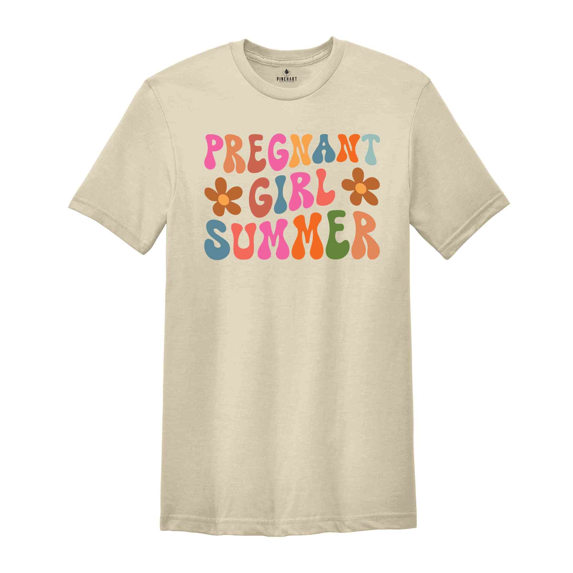 Pregnant Girl Summer Shirt, Cute Mom to Be Shirt, Pregnancy Reveal Shirt, Funny Mom Gift, New Mom Shirt, Baby Announcement Shirt