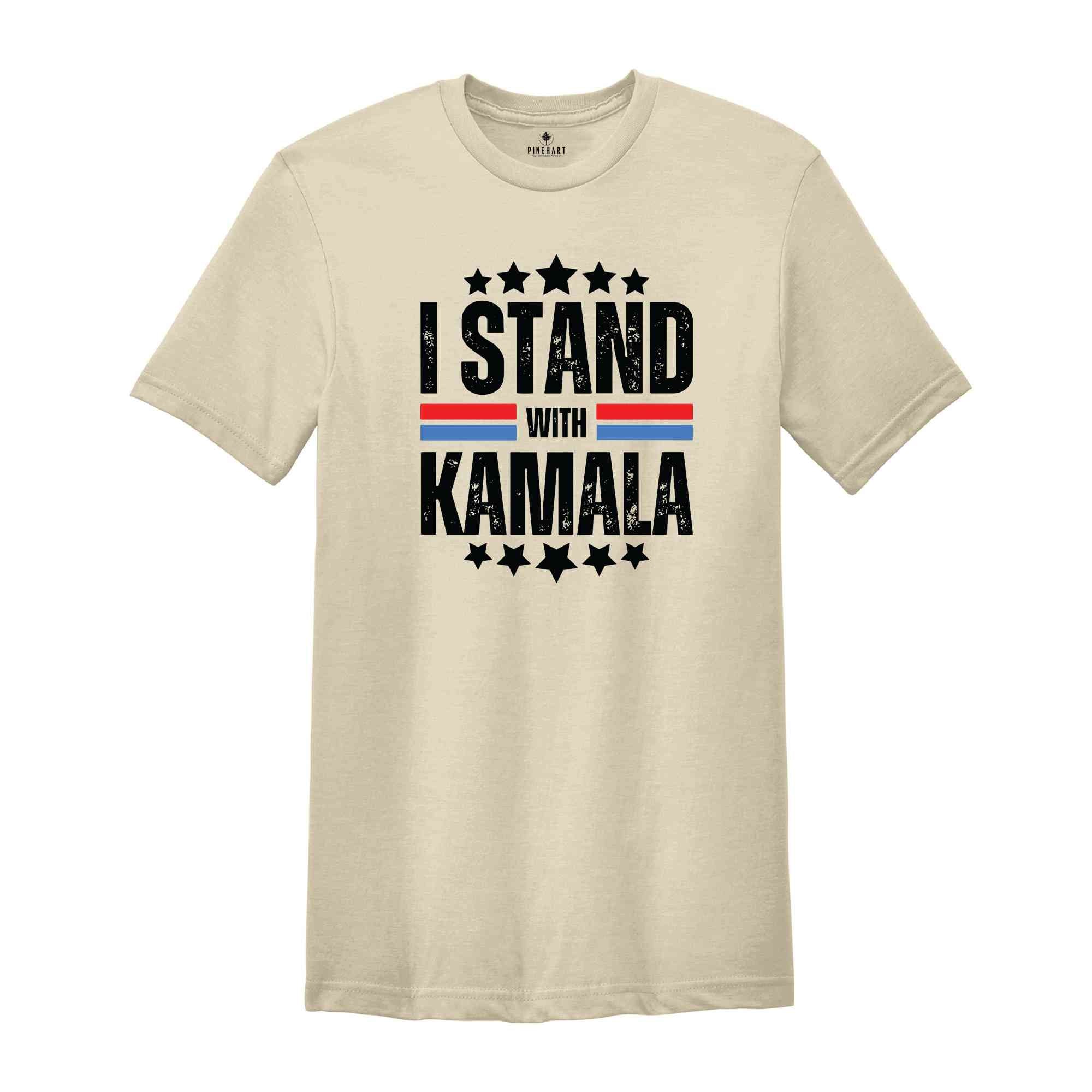 I Stand With Kamala T-Shirt, Kamala Harris 2024, Kamala Shirt, Democrat Party T-Shirt, Elections Tee, Kamala Harris For President Shirt