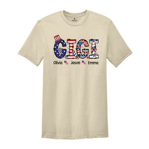 Custom Gigi Shirt, Custom 4th Of July Shirt, Independence Day Shirt, Gift For Gigi, Personalized Gigi Shirt, Republican Shirt, Custom Names