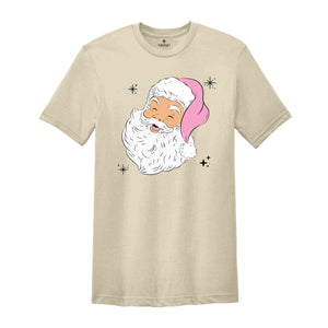 Retro Pink Christmas Santa Shirt, Pink Santa Hat Shirt, Retro Christmas Santa, Pink Christmas, Vintage Santa Shirt