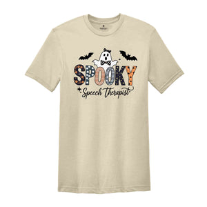 Spooky Speech Therapist Shirt, SLP Speech Therapist Halloween Shirt, Speech Language Pathologist Gift, Sign Language Shirt