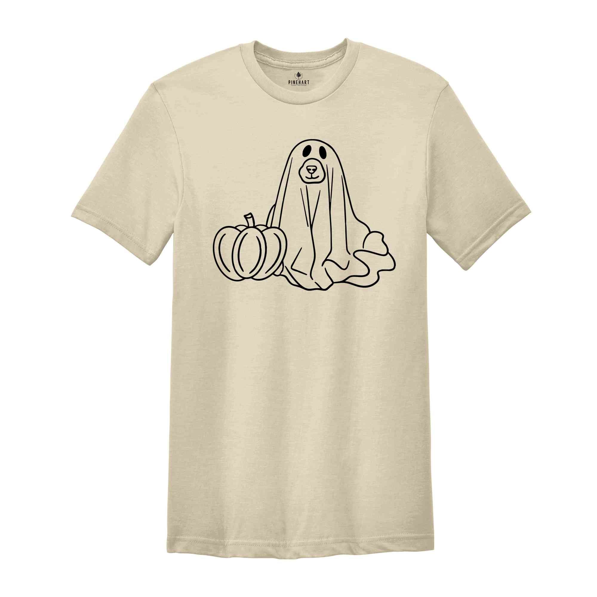 Ghost Dog Shirt, Cute Dog Ghost Tee, Dog Halloween Shirt, Cute Halloween Shirt, Ghost Cat T-Shirt, Funny Ghost Shirt