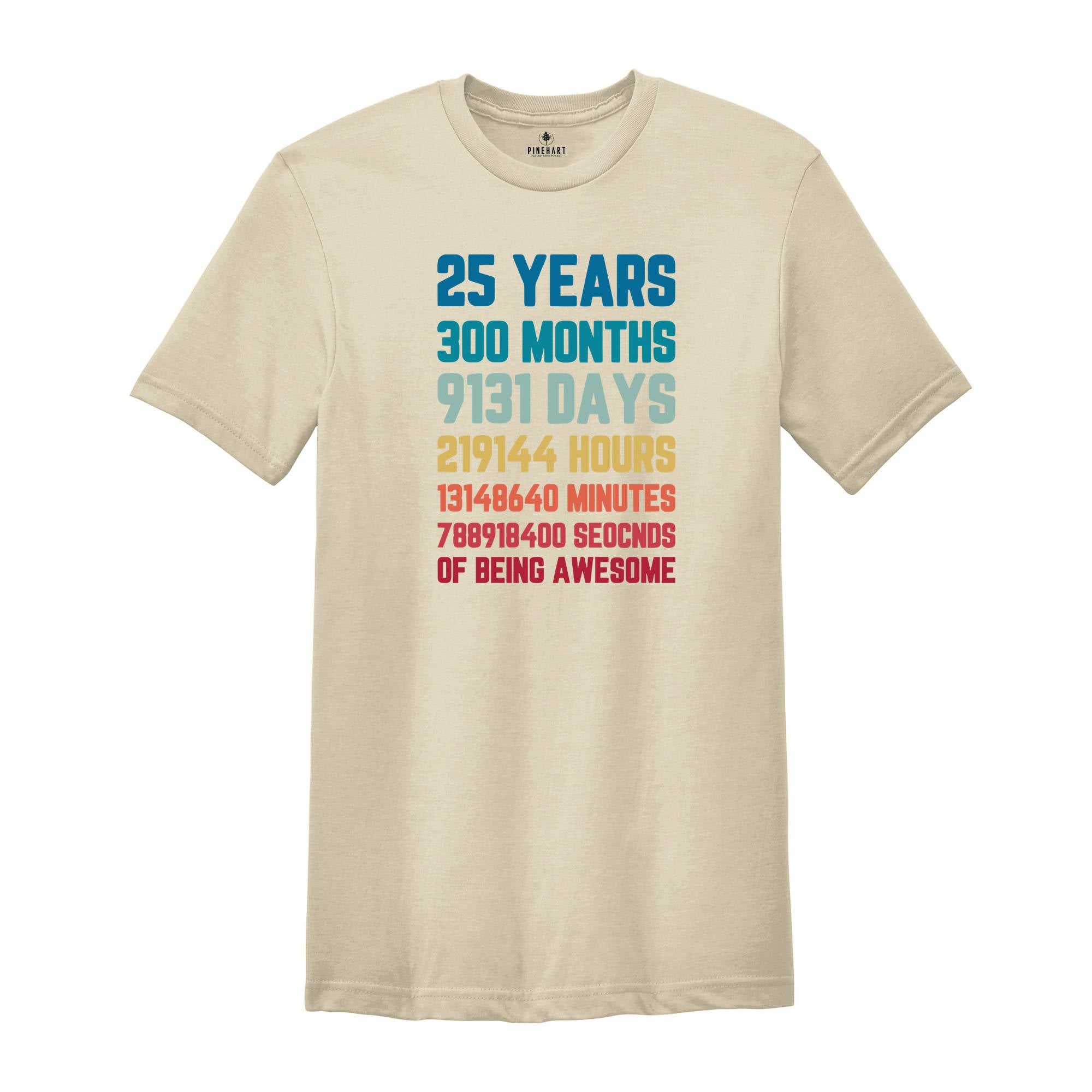 25 Years 300 Months Shirt, 25Th Birthday Shirt, 25Th Birthday Party, 1999 Shirt, Gift For Birthday, 25Th Birthday T-Shirt