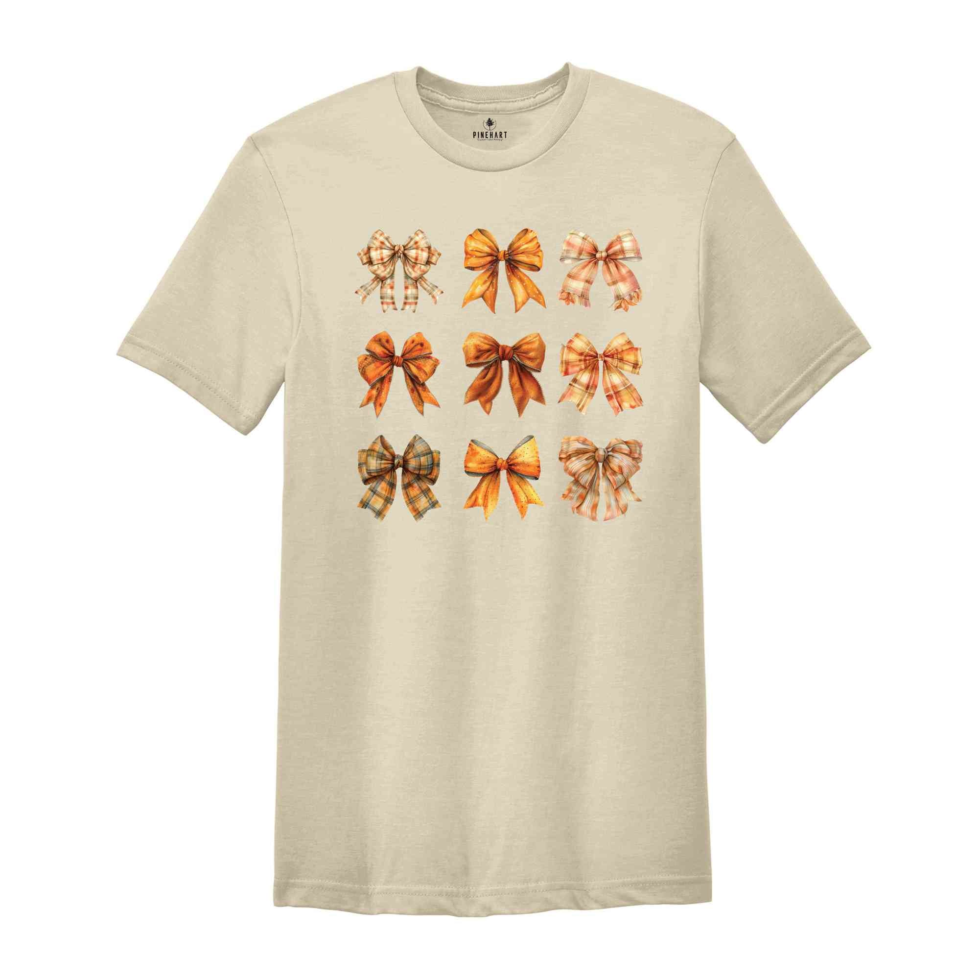 Fall Bows Shirt, Retro Fall Shirt, Pumpkin Bows Shirt, Fall Shirt, Halloween Shirt, Fall Coquette Shirt, Bows Shirt, Coquette Shirt