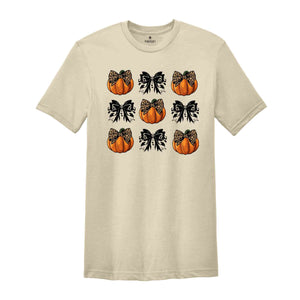 Coquette Bow Aesthetic T-Shirt, Cute Fall Shirt , Thanksgiving Shirt, Pumpkin Shirt, Fall Shirt, Cute Girly Shirt