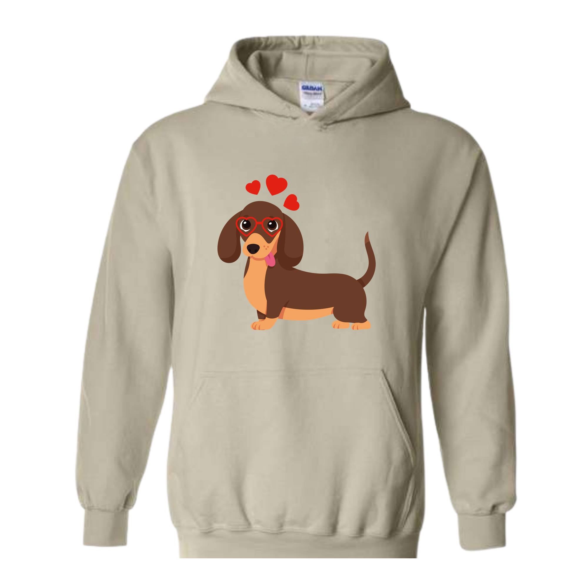 Valentine Dog Sweatshirt, Dog Lover Shirt,Valentines Day Dog Mom Shirt, Love Themed Weiner Dog Hoodie, Valentine Dog Sweatshirt