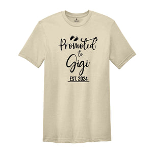 Promoted to Gigi Est 2024 Shirt, New Grandma Shirt, Gigi Established, Gender Reveal Shirt, Maternity Shirt, Funny Pregnant Shirt