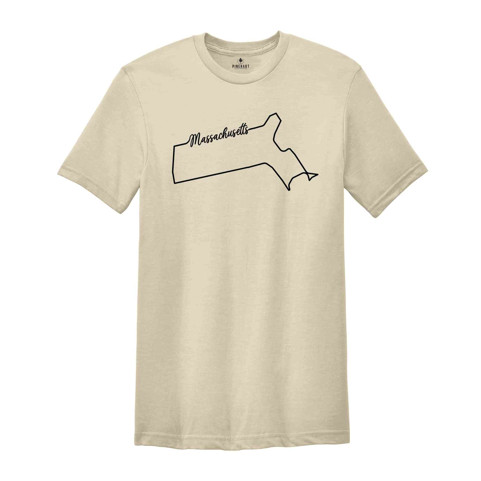 Massachusetts State Shirt, The USA State Shirt, Massachusetts USA Shirt, Massachusetts Map Outline Shirt, US Outline Shirt, United States