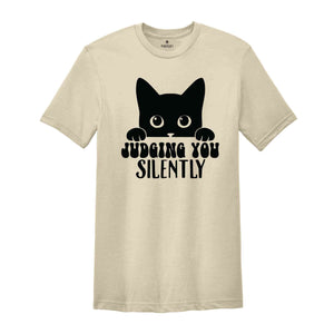 Judging You Silently T-Shirt, Cute Cat Shirt, Cat Peeking T-Shirt, Cat Lovers Shirt, Funny Cat Apparel