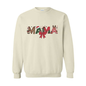 Christmas Mama Sweatshirt, Custom Christmas Mama Hoodie, Christmas Mom Tee, Custom Name Sweat, Christmas Mom Gift