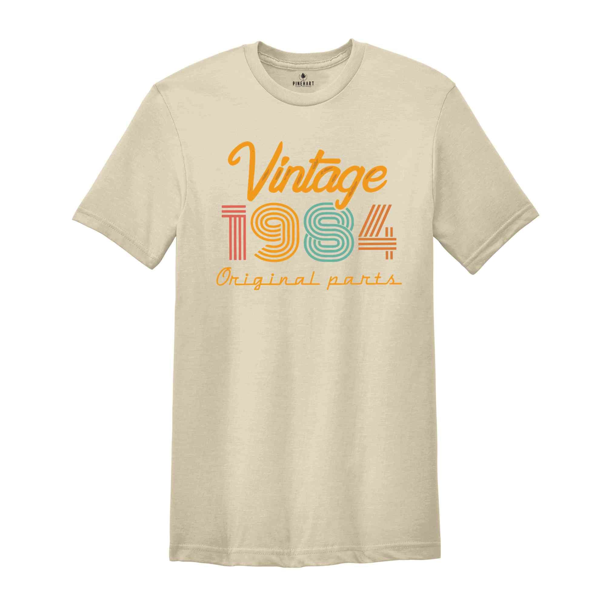 Vintage 1984 Original Parts Shirt, 40th Birthday Shirt, Vintage Mom Shirt, 40th Birthday Gift, 40th Birthday Shirt, Retro Age Shirt