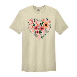 Wildflower Floral Shirt, Flower heart shirt ,Womens Flower Shirt, Botanical Shirt, Nature Lover Shirt, Spring Shirt