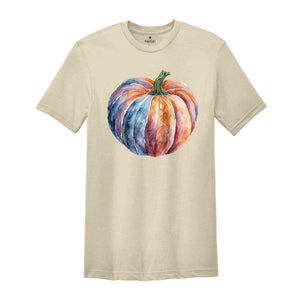 Watercolor Pumpkin T-shirt, Colorful Pumpkin Shirt, Halloween Shirt, Autumn Shirt, Cute Fall Shirt, Gifts For Halloween