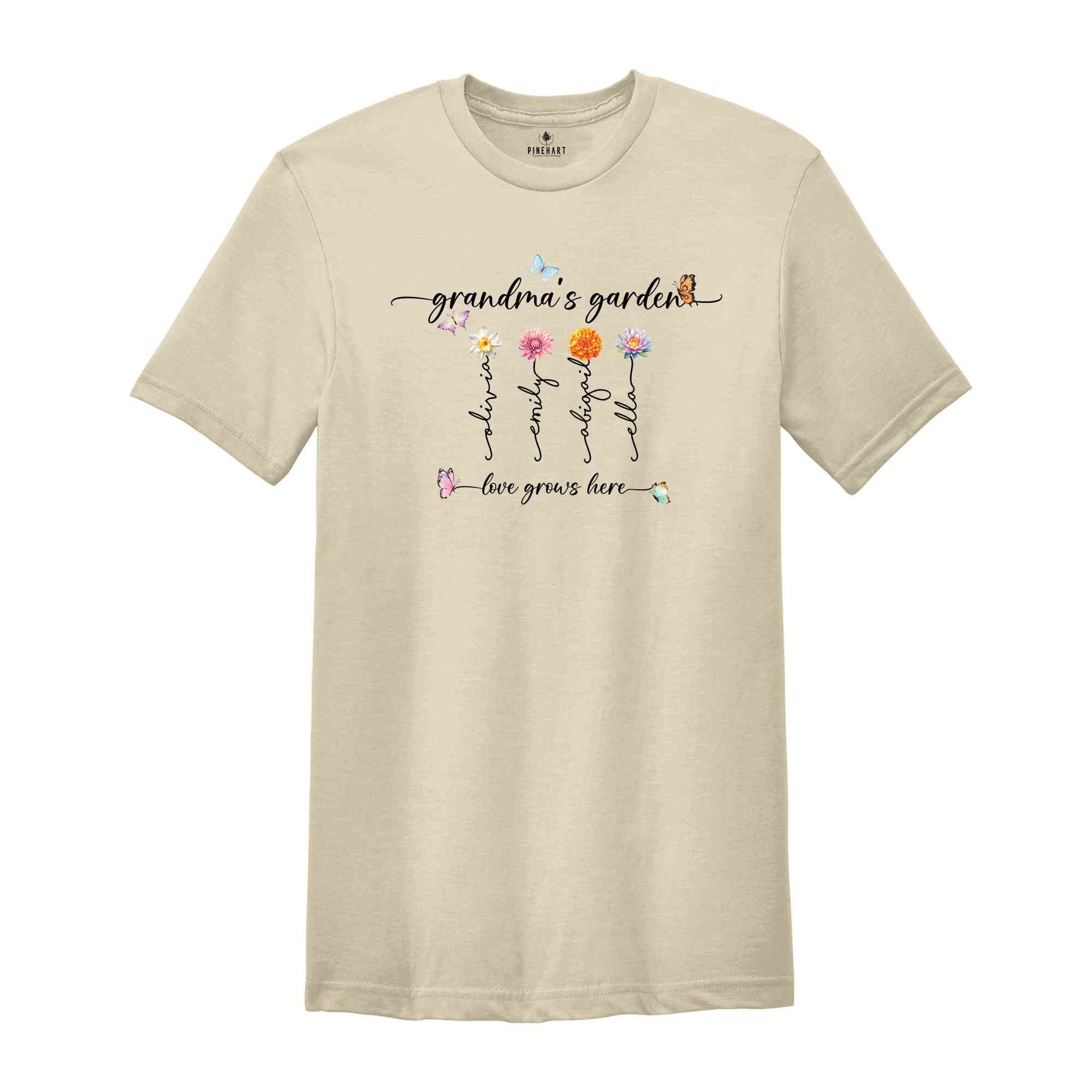 Custom Grandma's Garden Birth Month Flower Shirt, Personalized Birthday Shirt, Custom Birth Month Flower Shirt for Grandmother, Gigi Shirt