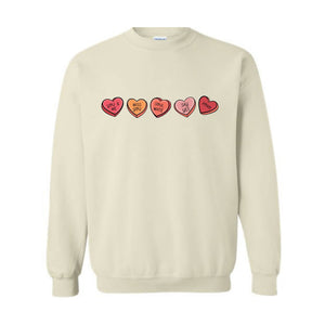 Cute Hearts Valentines Sweatshirt, Cute Valentines Day Sweater, Valentines Day Sweatshirt, Valentines Day Gifts