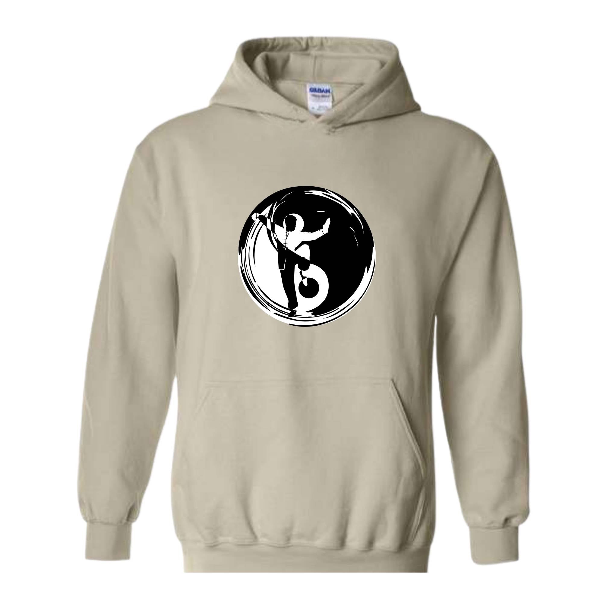 Yin Yang Hooded Sweatshirt, Ying Yang Symbol, Japanese Philosophy, Cozy Winter Apparel, Street Style