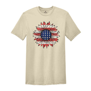 American Sunflower Shirt, 4th Of July Shirt, USA Shirt, Patriotic Shirt, Independence Day Shirt, Red White And Blue, Fourth Of July