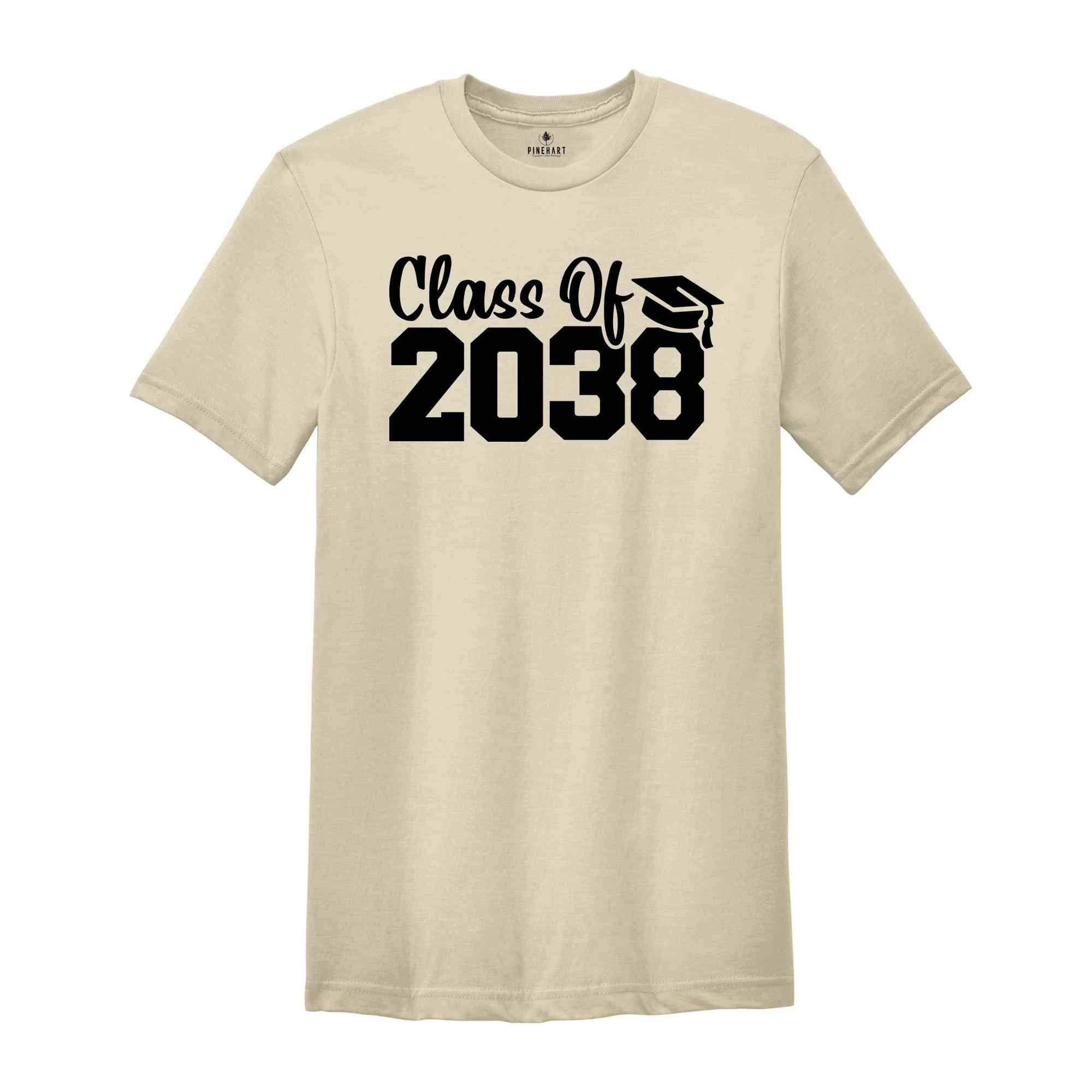 Class of 2038 Shirt, Teacher Shirts, First Day of School, Last Day of School, Graduation, Proud Parents Shirt, Gift for Senior, Gifts