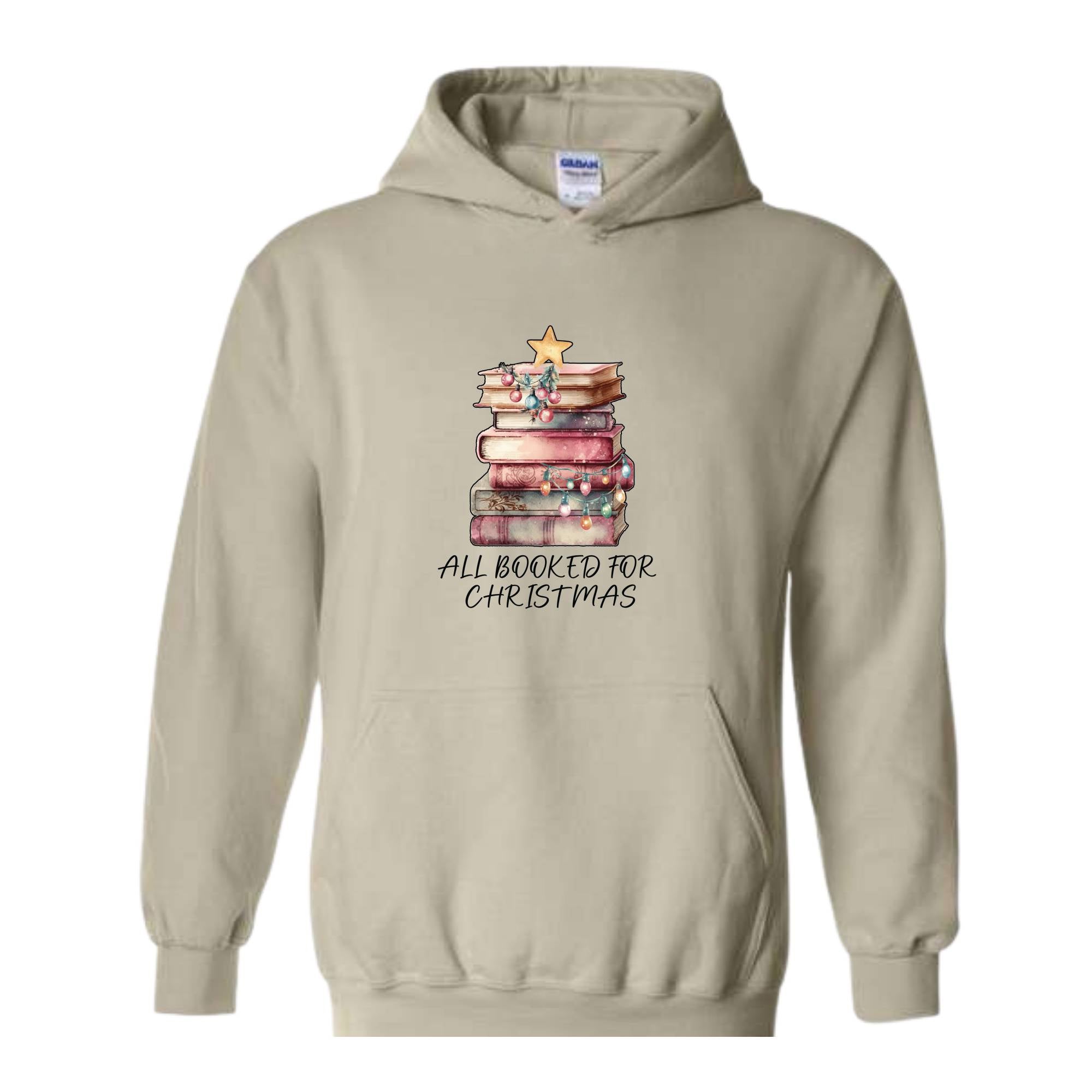 All Booked For Christmas Sweatshirt ,Book Lovers Christmas Sweatershirt ,Books Christmas Sweatshirt Giftt For Librarians