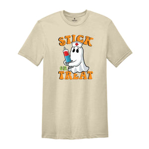 Stick Or Treat Shirt, Halloween Nurse Shirt, Nursing Shirt, Spooky Nurse Shirt, Funny Halloween Shirt, Cute Ghost Shirt, Nurse Ghost Shirt