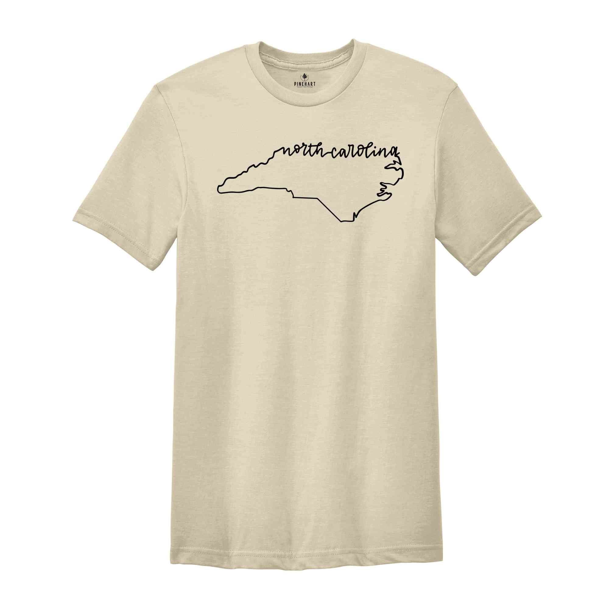 North Carolina State Shirts, North Carolina State Map Shirt, North Carolina Travel Gifts, North Carolina Clothing, North Carolina Sweatshirt