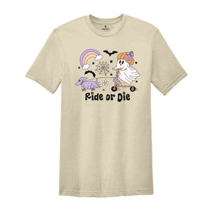 Ride or Die Halloween Shirt, Halloween Shirt, Cute Halloween Ghost Shirt, Halloween Party Shirt, Spooky Season Shirt