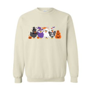 Halloween Chicken Sweatshirt, Chicken Lover Gift, Ghost Chickens Tee