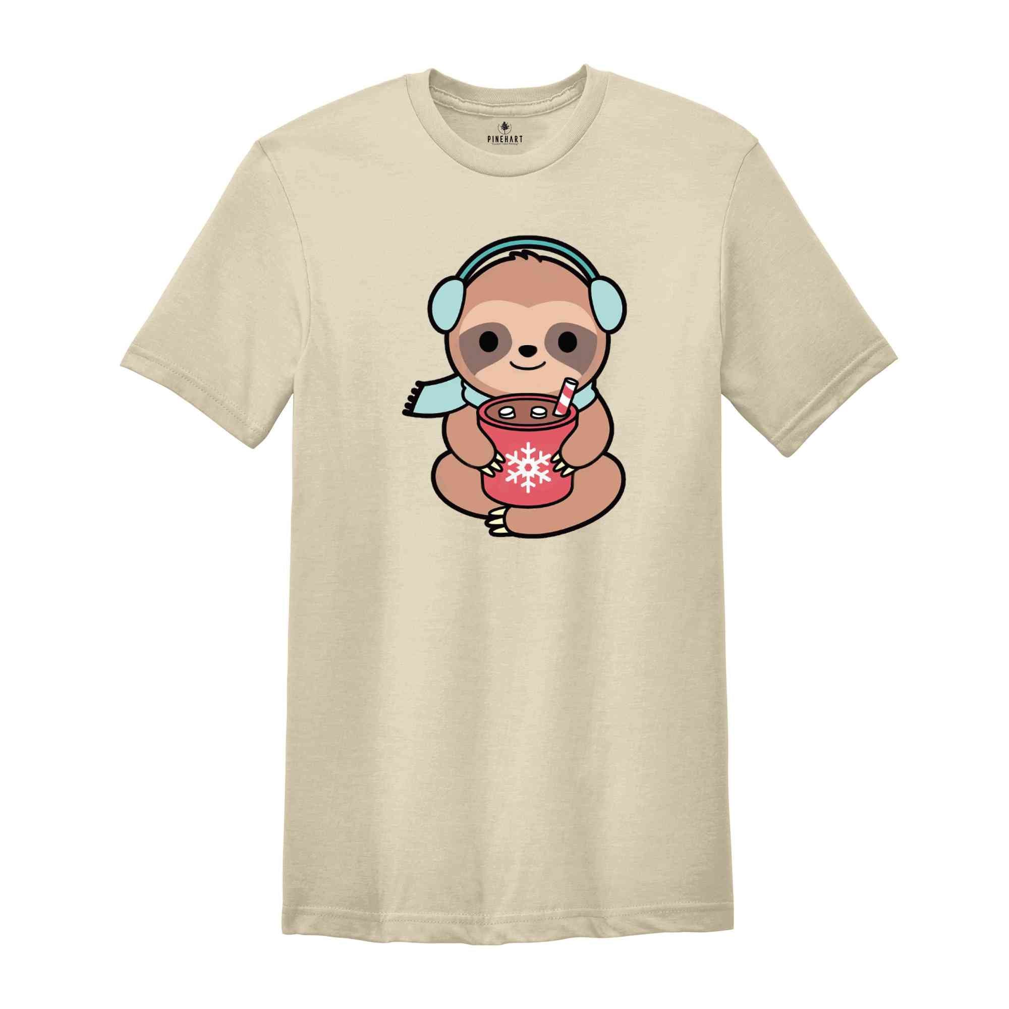 Christmas Kawaii Sloth Shirt, Cute Sloth Shirt, Sloth Lover Shirt, Holiday Apparel, Sloth Christmas Shirt, Merry Slothmas Shirt