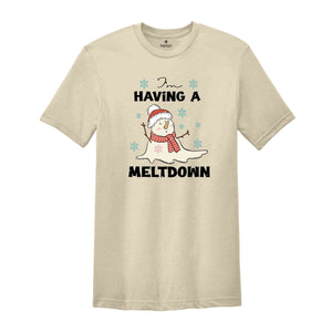 Having A Meltdown Shirt, Christmas Snowman Shirt, Funny Christmas Shirt, Winter Shirt, Christmas Gift, New Year Shirt, Holiday Shirt