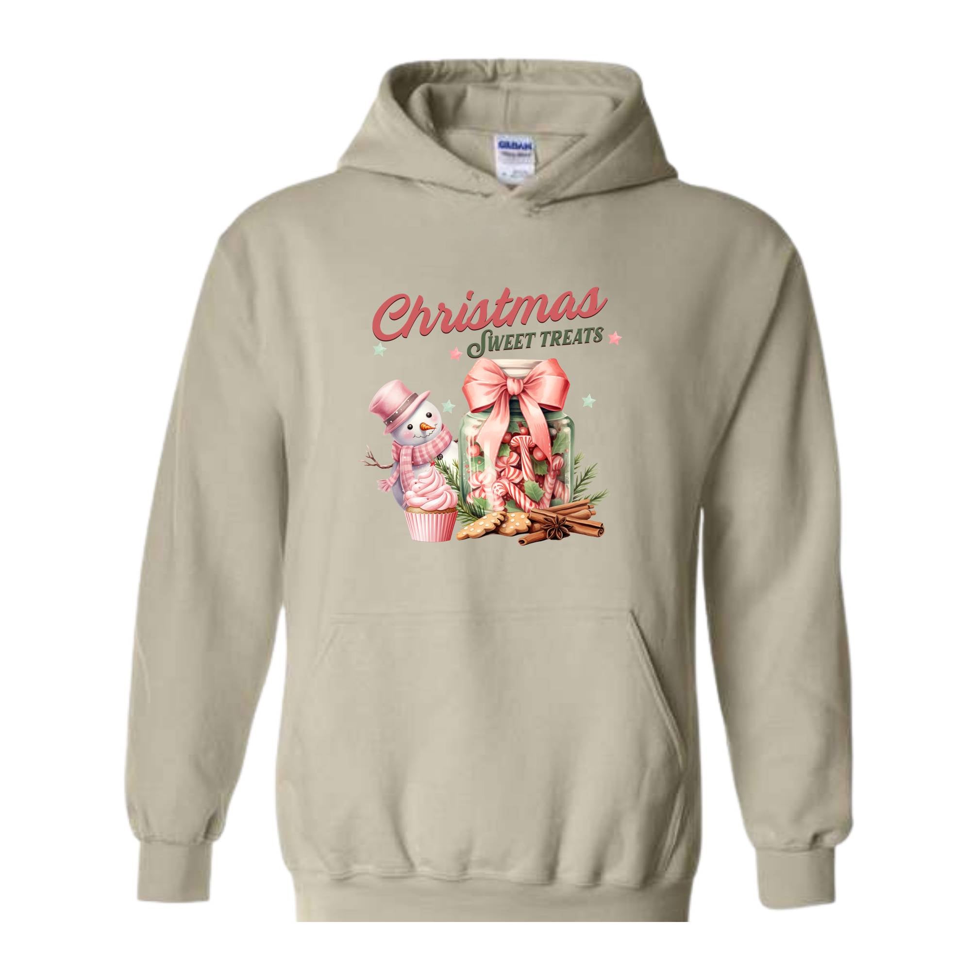 Christmas Sweat Treats Hoodie, Cute Christmas Hoodie, Christmas Gift, Christmas Party, Snowman Hoodie, Women Christmas