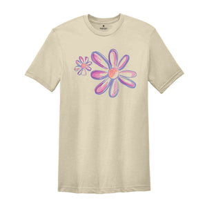 Daisy T-Shirt, Flower T-Shirt, Wildflower T-Shirt, Boho Shirt, Floral T-Shirt Gift, Birth Month Flower, Gift For Sister