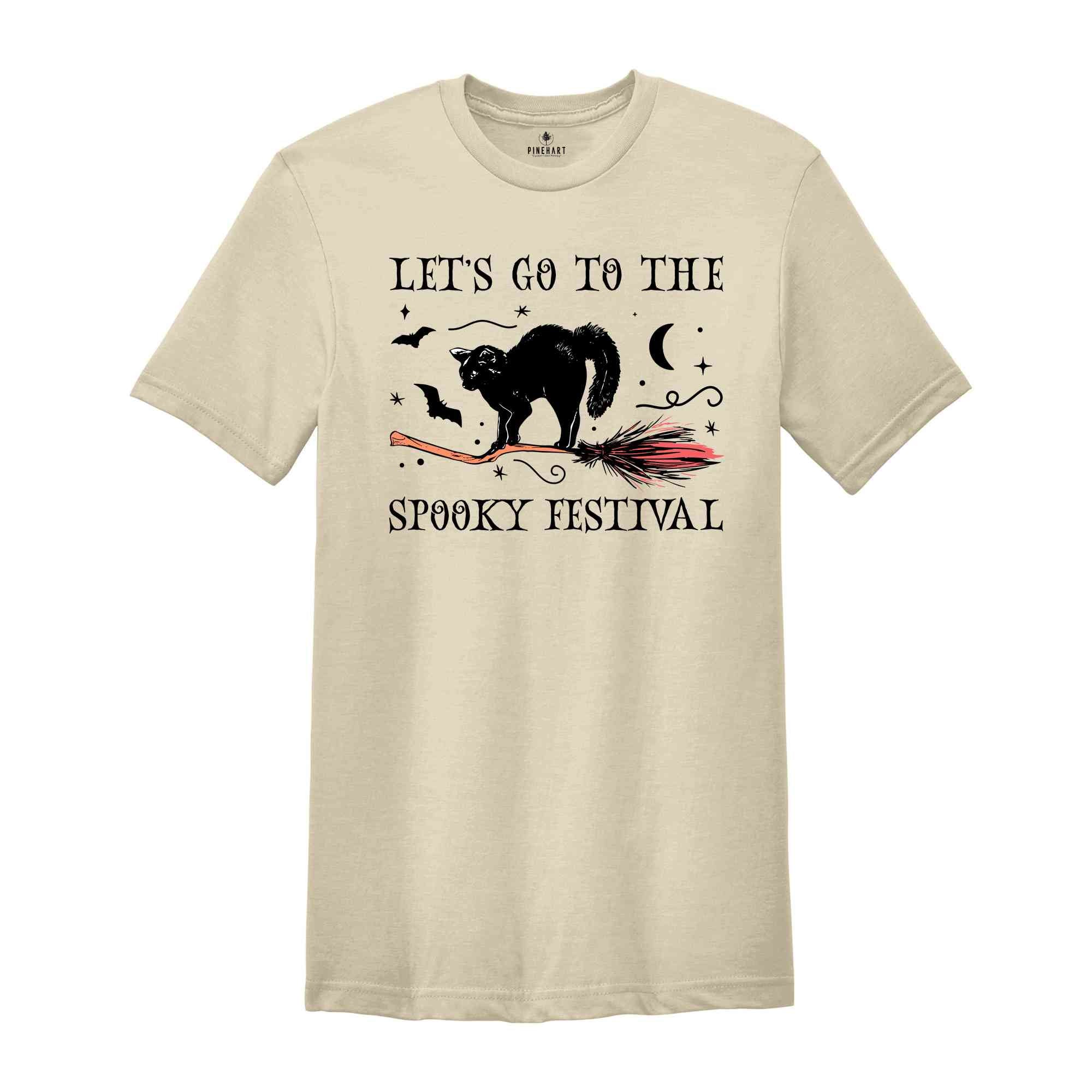 Let's Go To The Spooky Festival Shirt, Spooky Season Shirt, Halloween Cat Shirt, Cat Lover Shirt, Halloween Gift, Halloween Shirt