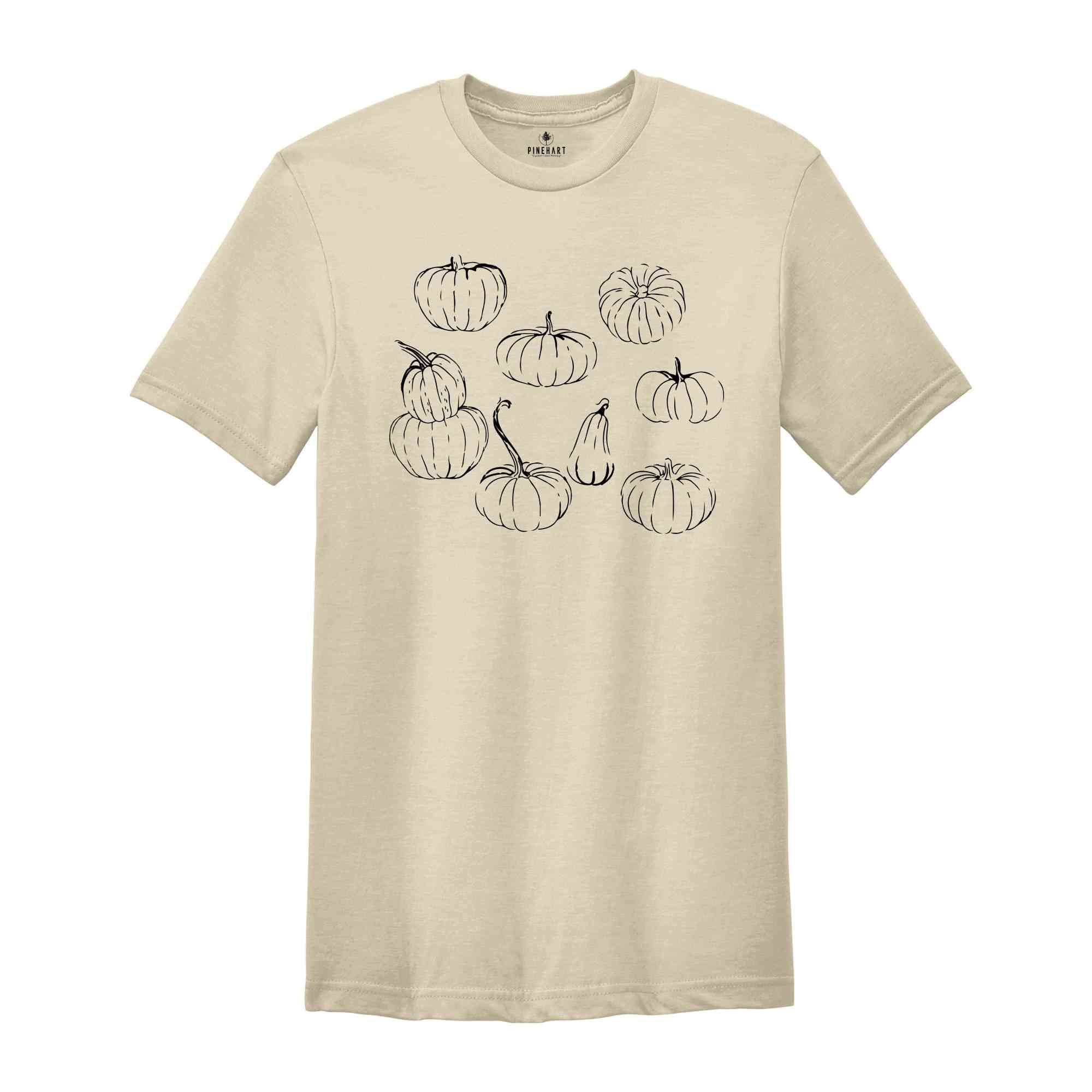 Halloween Pumpkin Shirt, Minimalist Halloween Shirt, Spooky Season T-Shirt, Fall Shirts for Women, Pumpkin Shirt