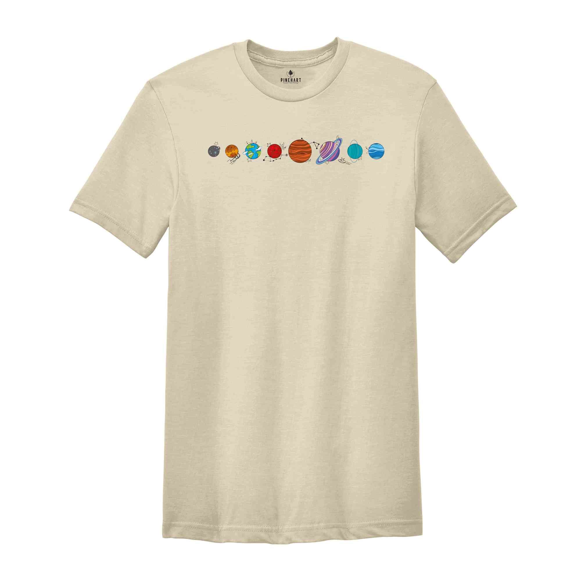 The Planets of The Solar System Shirt, Space Shirt, Space Planet Shirt, Galaxy Tee, Astronaut Shirt, Space Science Shirt, Milky Way