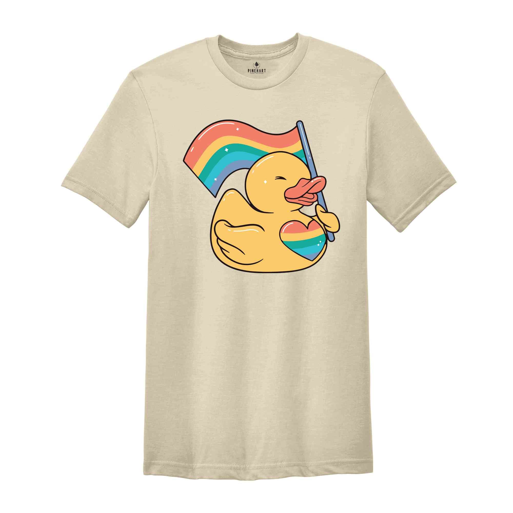 Cute Duck Shirt, Cute LGBT Shirt, LGBTQ Pride Shirt, Pride Ally Shirt, Pride Flag Shirt, Gay Shirt, Lesbian Shirt, Pride Shirt