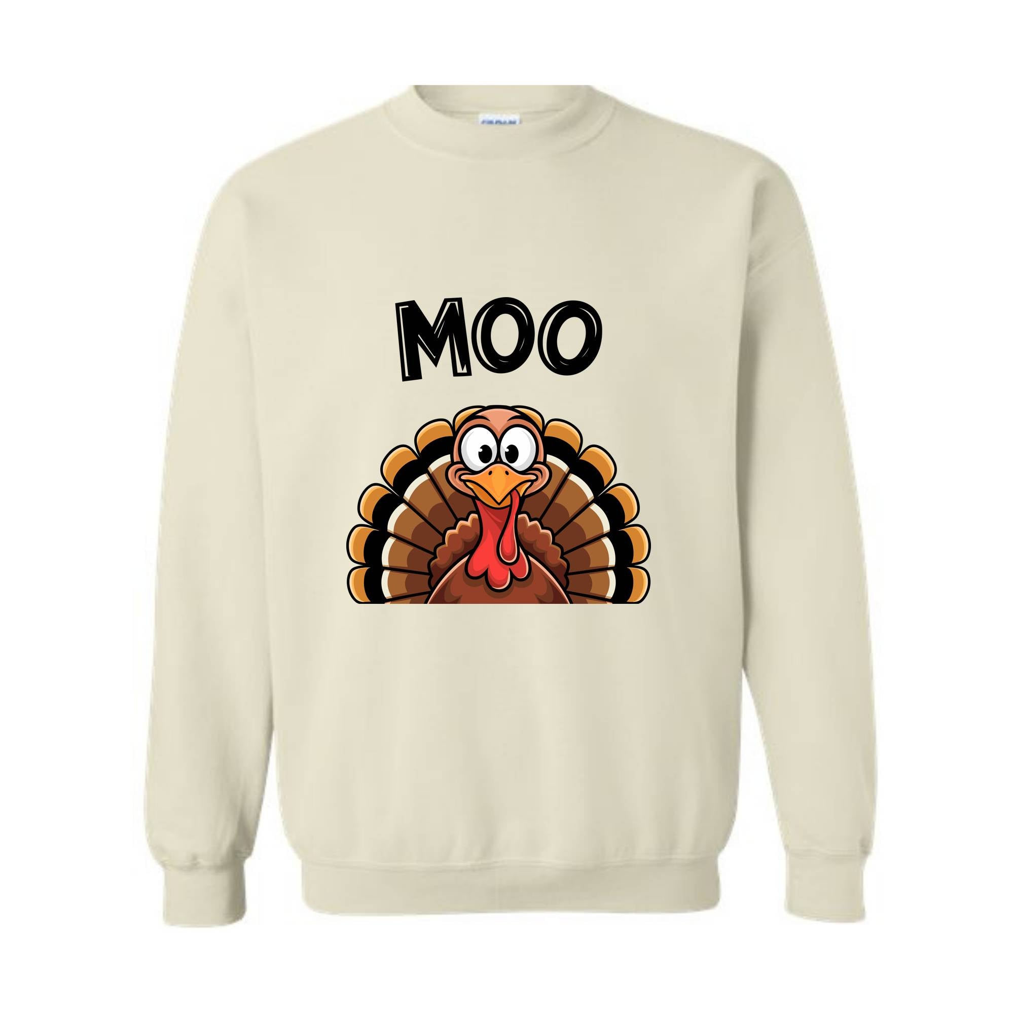 Moo Sweatshirt, Funny Thanksgiving Hoodie, Funny Turkey Moo Tee, Fake Cow Hoodie, Thankful Farmer Hoodie, Farmer Gift, Thanksgiving Gift