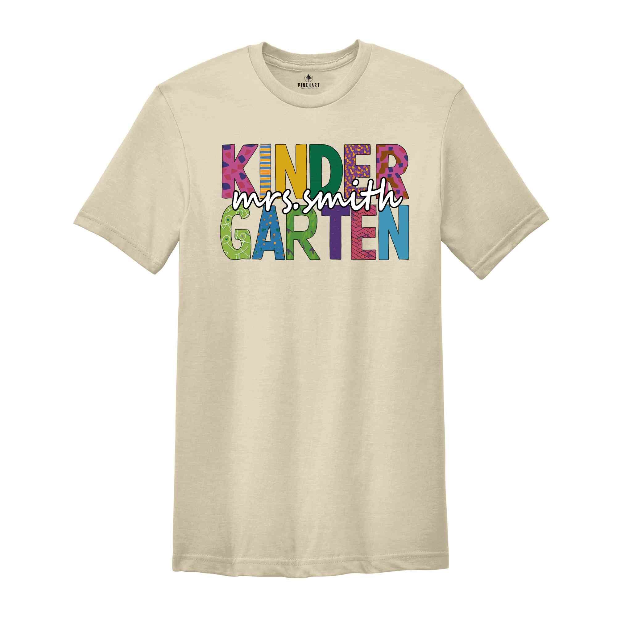 Custom Kindergarten Shirt, Kindergarten Teacher Shirt, Cute Kindergarten Crew Shirt, Teacher Shirt, Retro Teacher Shirt