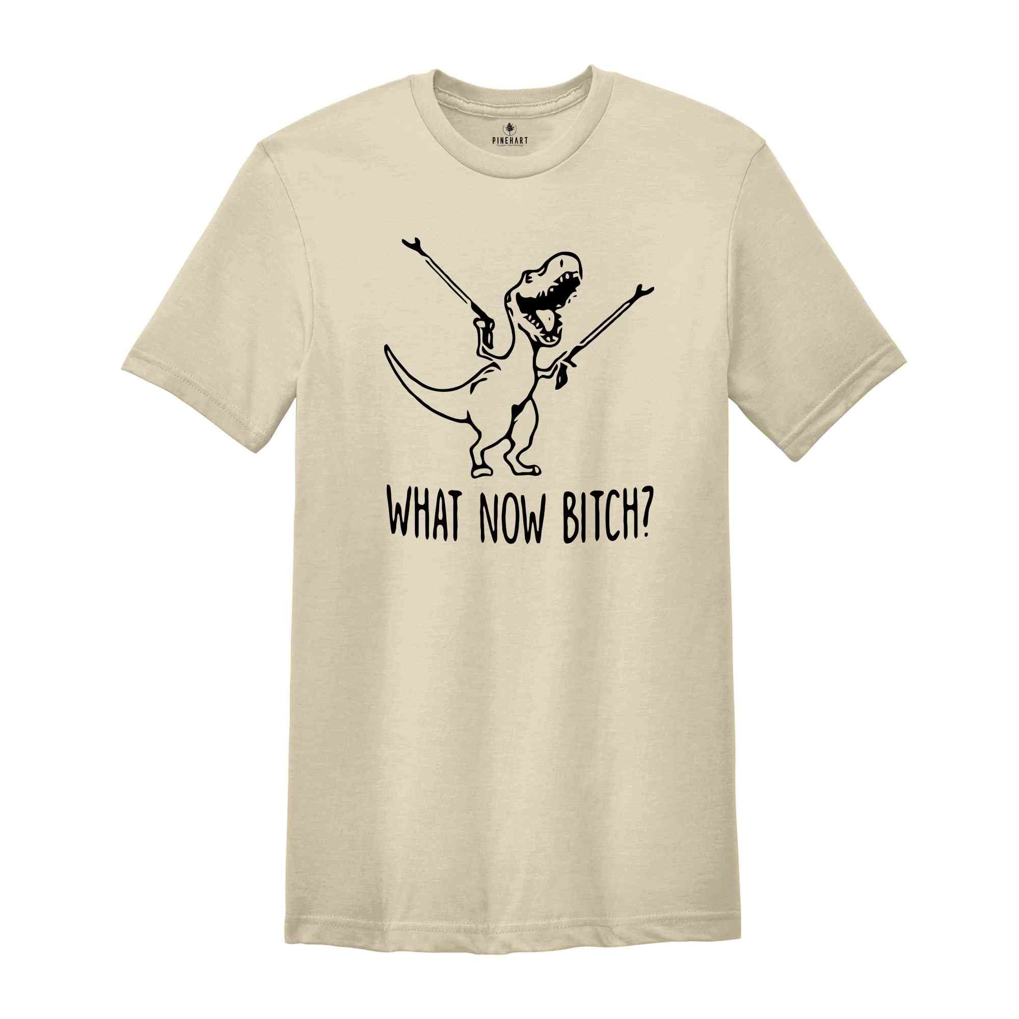 What Now Bitch Shirt, Sarcastic Shirt, Humorous Shirt, Funny Shirt Gift, Dinosaur Shirt, Funny Sayings Shirt, Quotes Shirt, Ironic Shirt