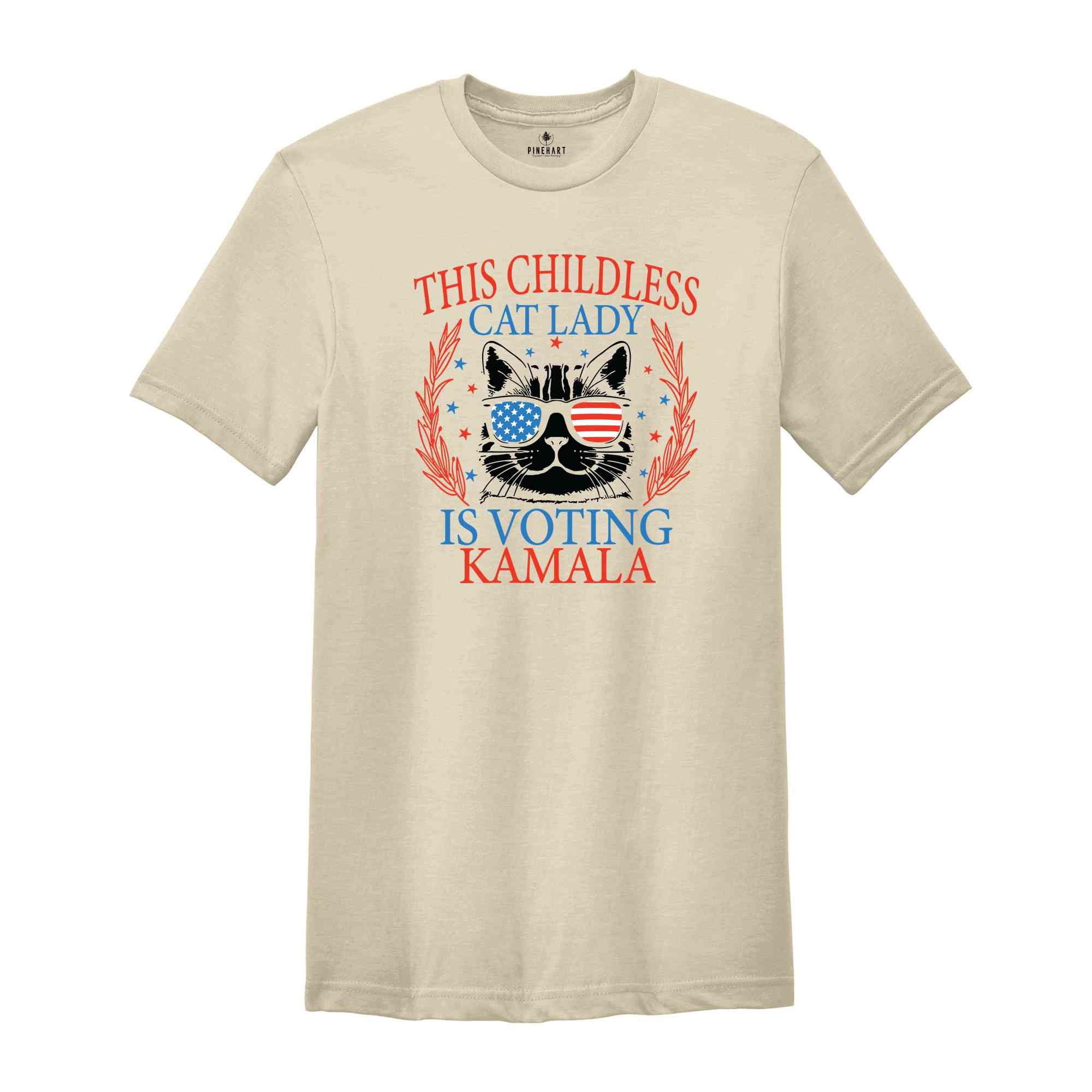 This Childless Cat Lady Is Voting Kamala T-Shirt, Kamala For President Shirt, Madam President Tee, Elections Shirt