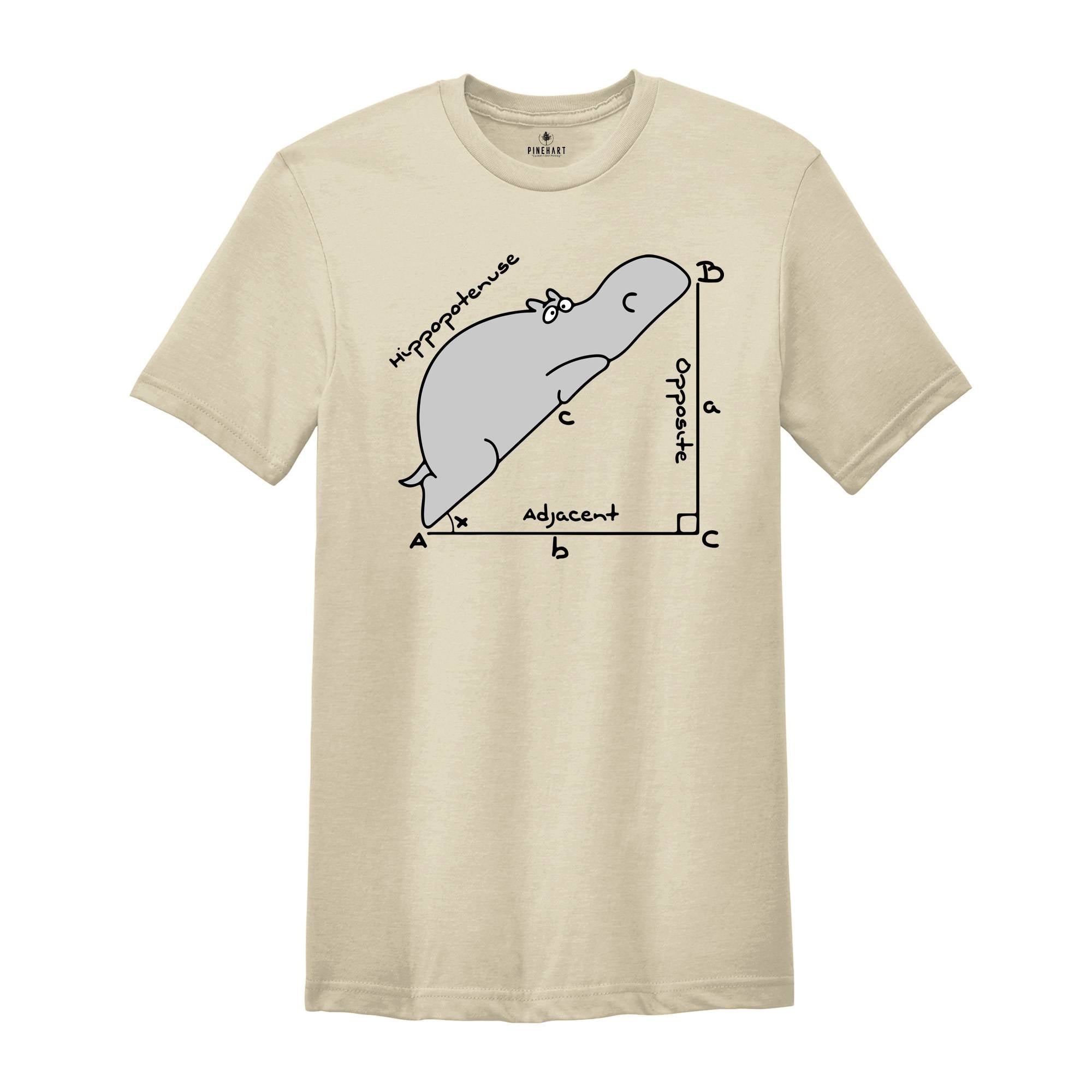 Funny Hippopotenuse Shirt, Geometry Teacher Gift, Funny Math T-Shirt, Teacher Shirt, Math Teacher Shirt, Hippopotamus Tee