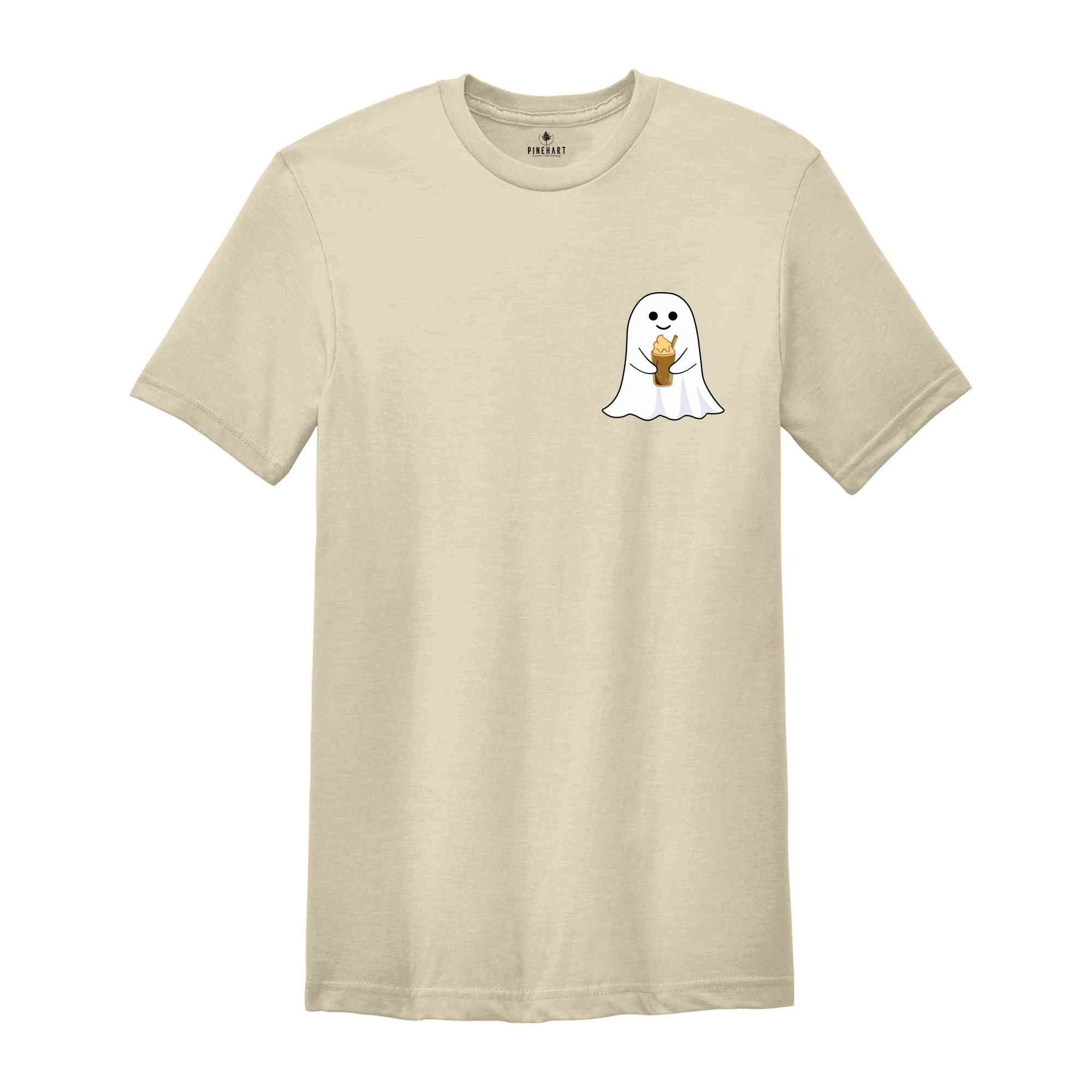 Halloween Pocket Ghost Shirt, Little Ghost Coffee Shirt, Ghost Pocket Shirt, Spooky Season Shirt, Halloween Shirt, Cute Ghost Shirt