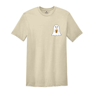 Halloween Pocket Ghost Shirt, Little Ghost Coffee Shirt, Ghost Pocket Shirt, Spooky Season Shirt, Halloween Shirt, Cute Ghost Shirt