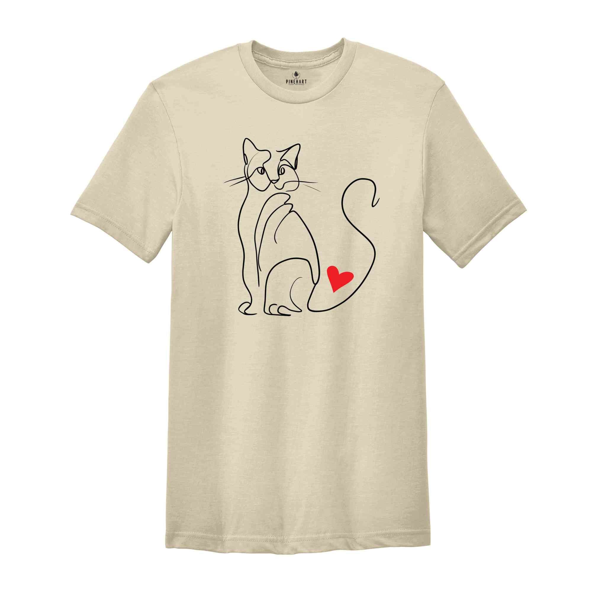 Minimalist Cat T-Shirt, Cat Lover Shirt, Gifts for Cat Lovers, Cat Mom Shirt, Animal Lover Tee, Cat Lovers Tee, Cat Owner Shir