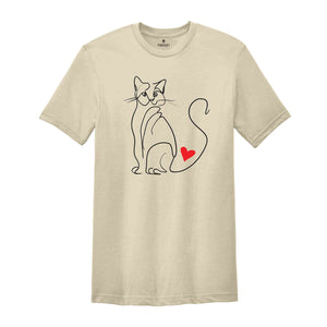 Minimalist Cat T-Shirt, Cat Lover Shirt, Gifts for Cat Lovers, Cat Mom Shirt, Animal Lover Tee, Cat Lovers Tee, Cat Owner Shir